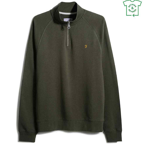 Farah Jim Half Zip Sweater Dark Green